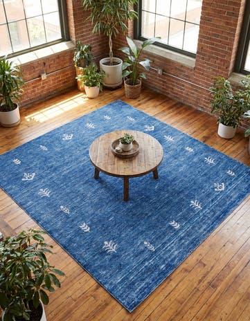Navy Blue Gabbeh Square Rug