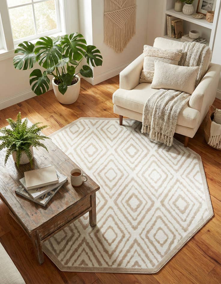 Detail image of  5' 3 x 5' 3 Hermitage Octagon Rug