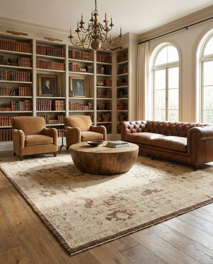 10' 7 x 13' 8 Hand Knotted Oushak Wool Rug