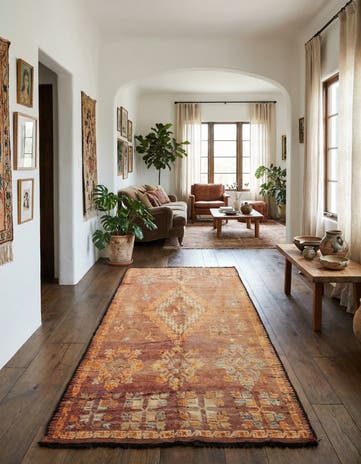 6' 8 x 13' 9 Hand Knotted Moroccan Wool Runner Rug