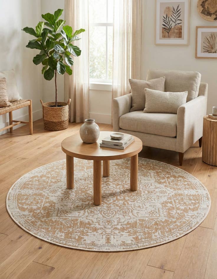 Detail image of  4' x 4'  Washable Jill Zarin Dubai Indoor / Outdoor Round Rug