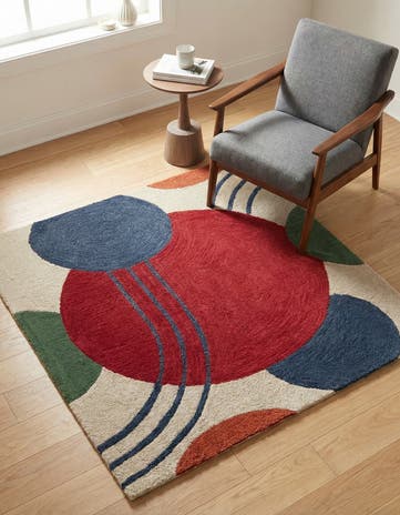 5' 1 x 5' 1 Handtufted Wool Square Rug