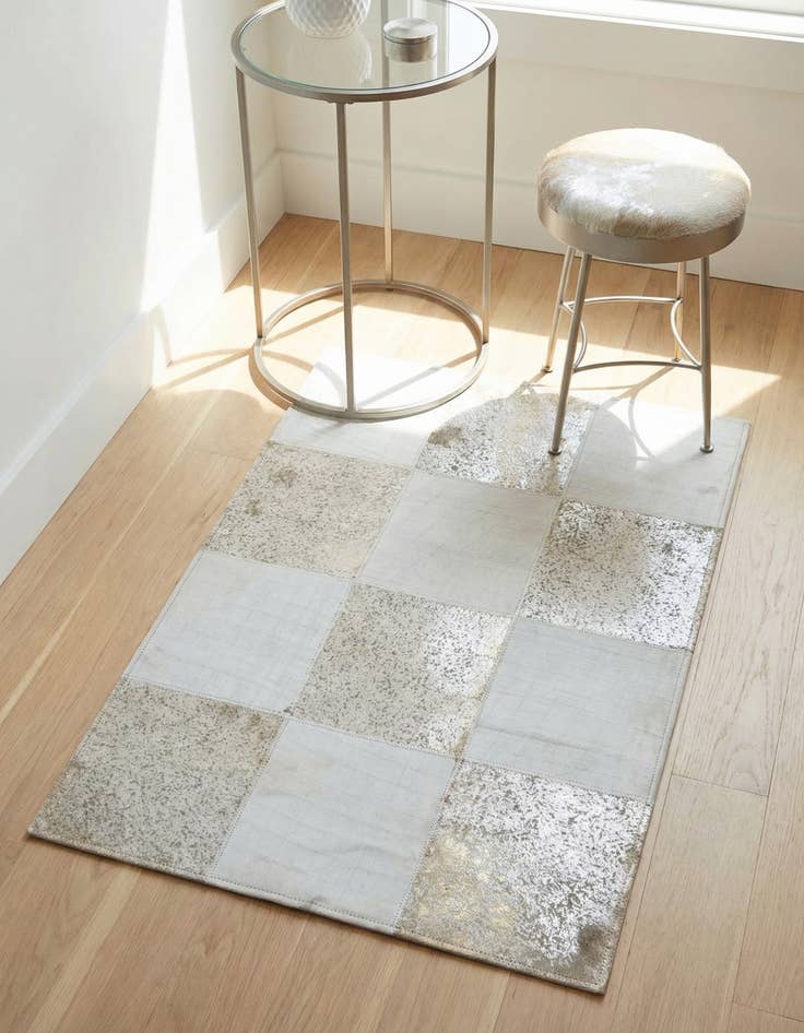 Detail image of 2' 1 x 3' 1 Cowhide Leather Rug