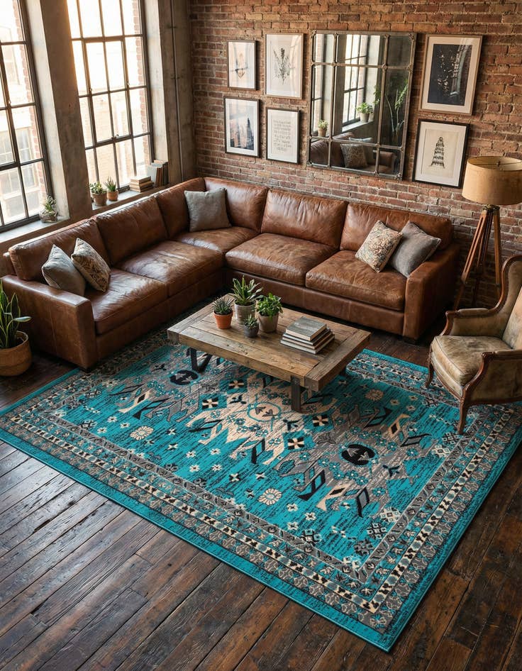 Detail image of 6' x 9' Heriz Design Rug