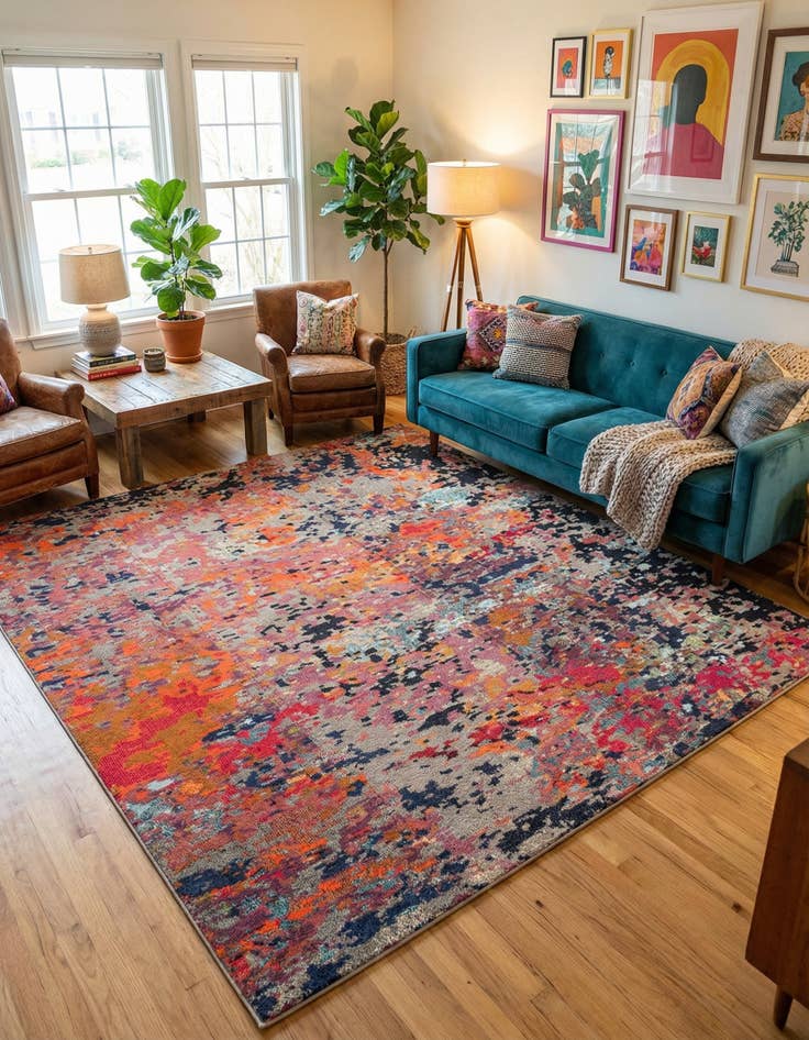 Detail image of 7' 10 x 7' 10 Washable Vivid Square Rug