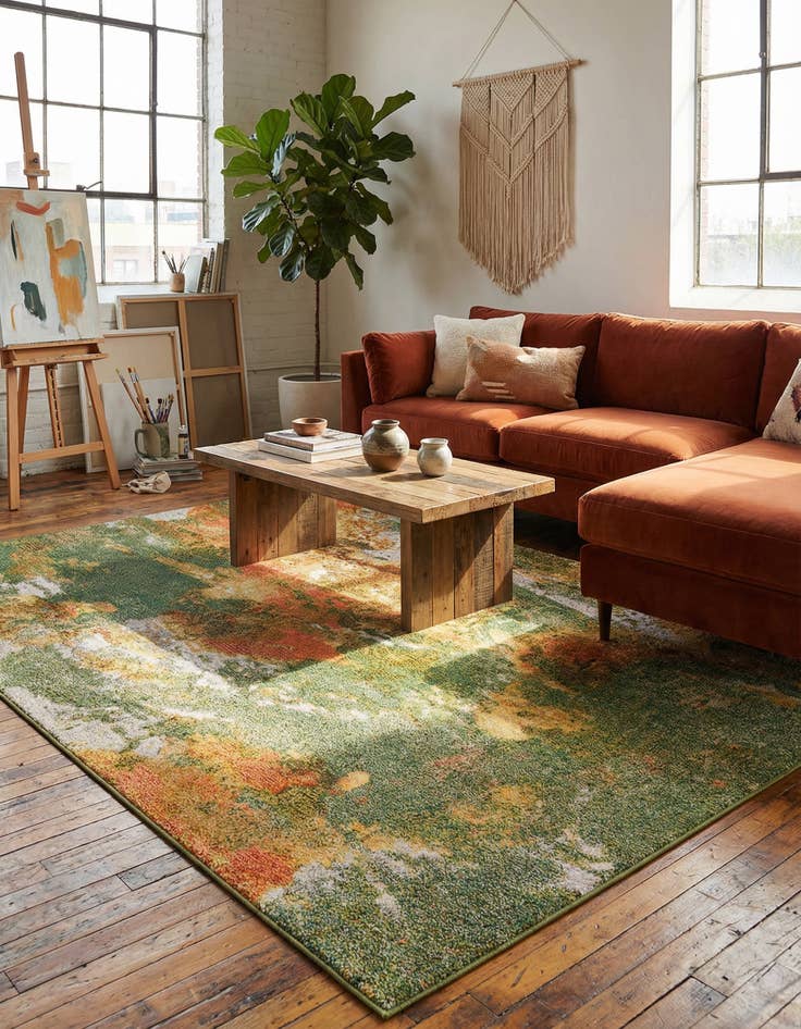 Detail image of 7' 10 x 11'  Washable Haerfest Rug