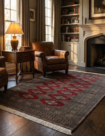 4' 2 x 6' 4 Hand Knotted Bokhara Oriental Wool Rug