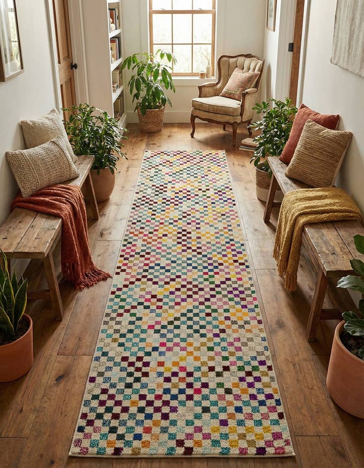 Detail image of 2' 7 x 10' Washable Spectrum Runner Rug