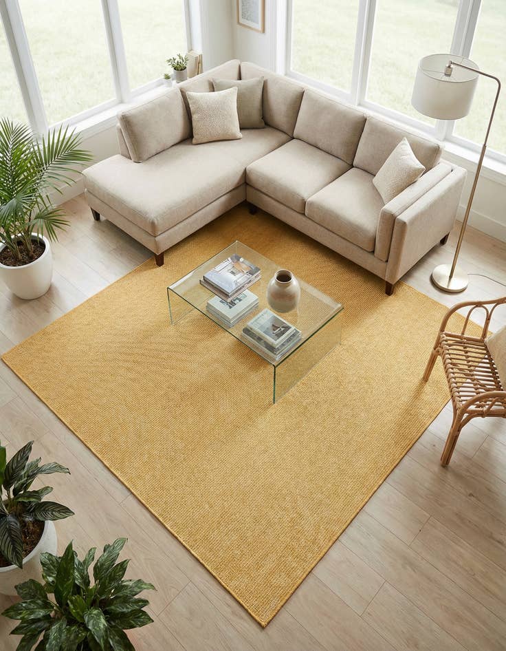 Detail image of 7' 10 x 7' 10 Easy-Clean Solid Indoor / Outdoor Square Rug