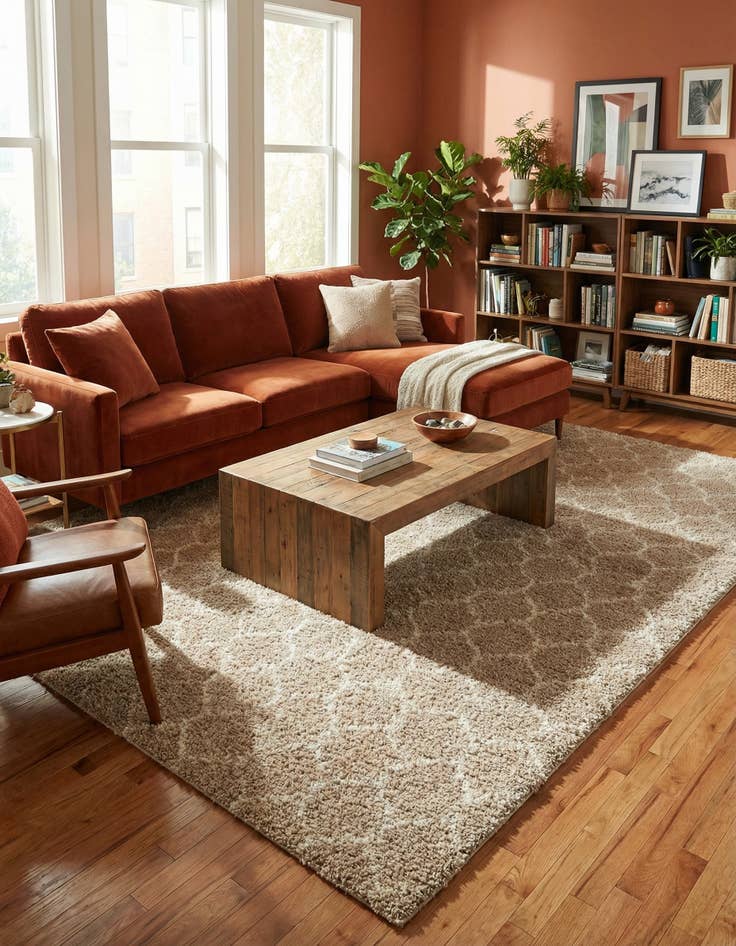 Detail image of 7' 10 x 10' Trellis Shag Rug