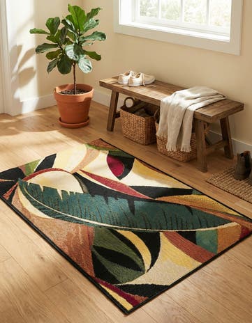 2' x 3' Easy-Clean Botanical Indoor / Outdoor Rug