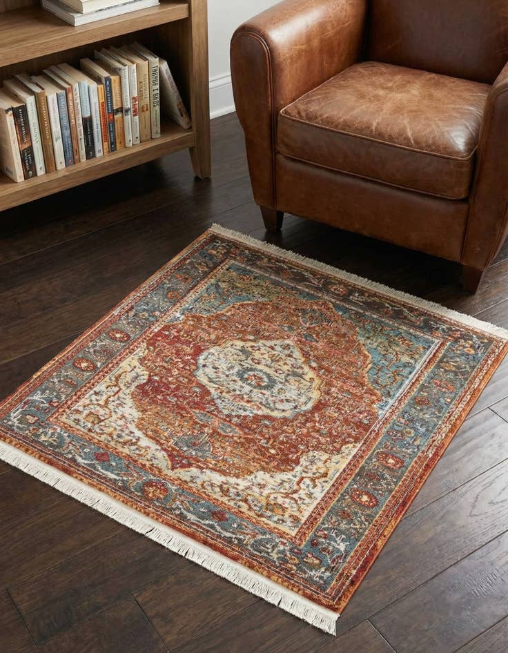 Detail image of 4' 1 x 4' 1 Santiago Square Rug