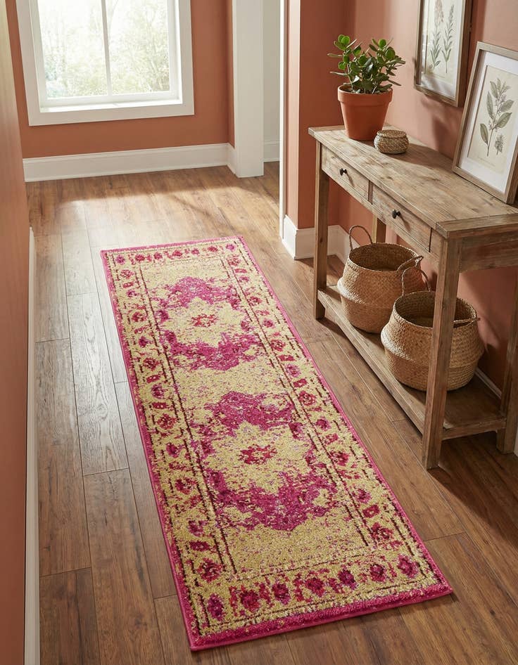 Detail image of 2' 2 x 6' 9 Washable Fleur Runner Rug