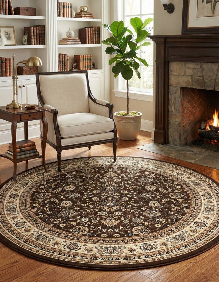 Detail image of 10' x 10' Kashan Design Round Rug