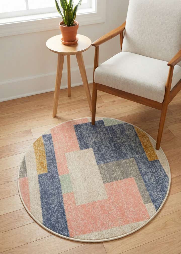 3' 3 x 3' 3 Lotus Round Rug