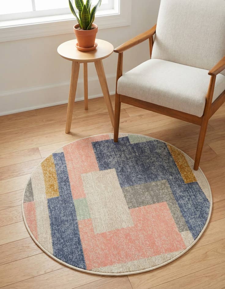 Detail image of 3' 3 x 3' 3 Lotus Round Rug