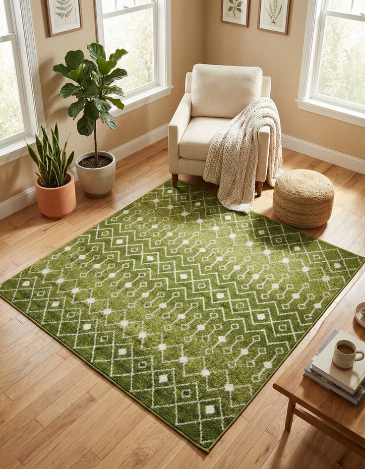 Detail image of 6' x 6' Moroccan Trellis Square Rug