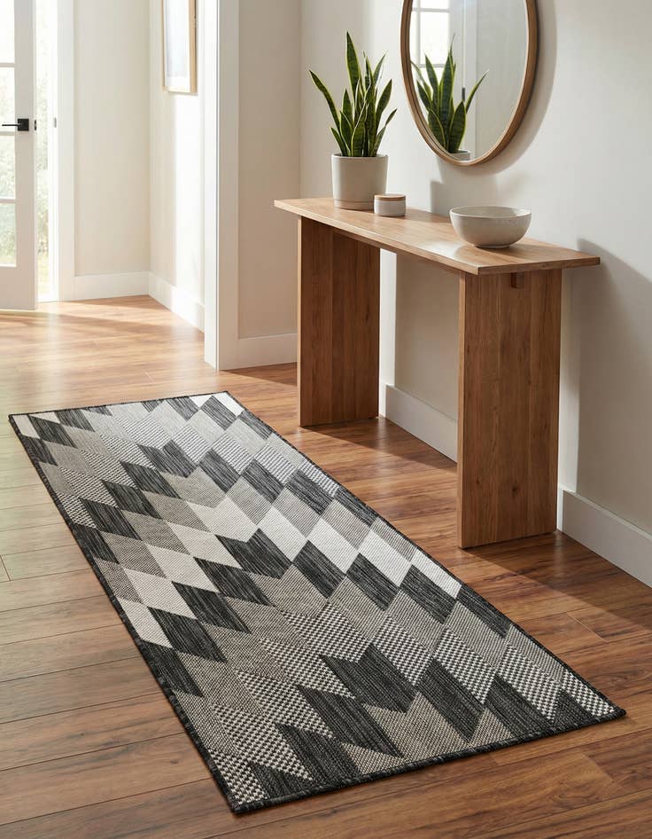 Detail image of 2' x 5' 3  Washable Modern Indoor / Outdoor Runner Rug
