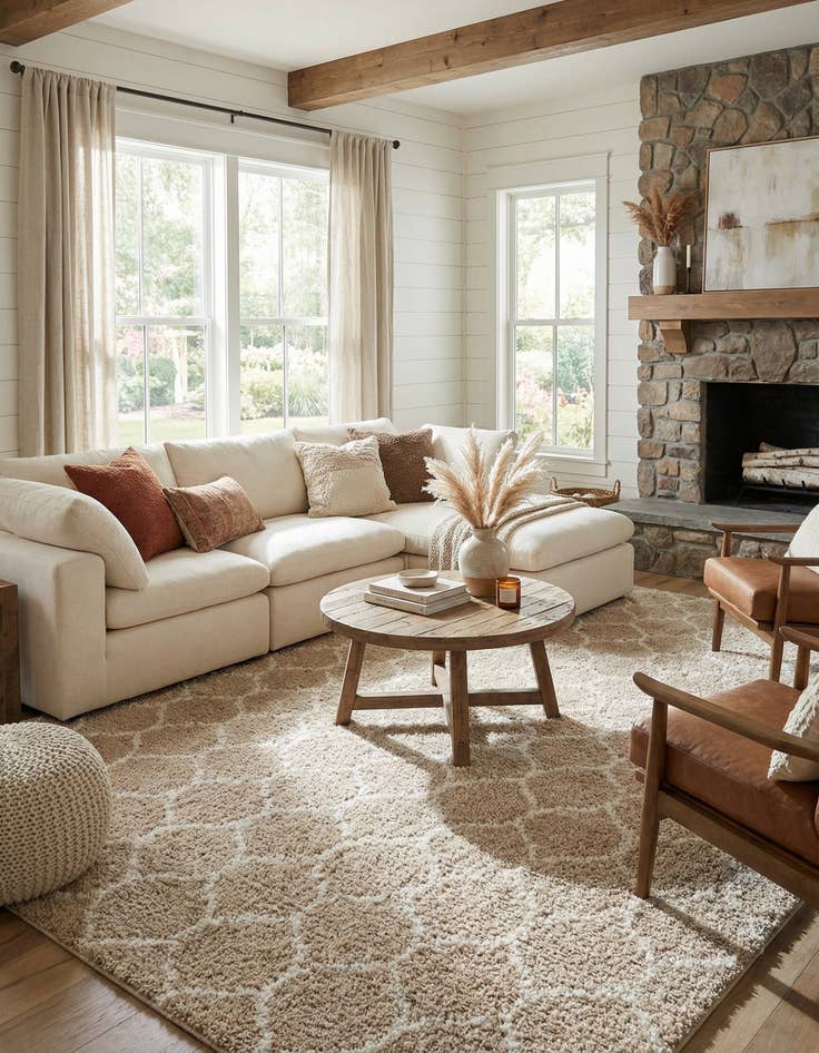 Detail image of 10' 8 x 14' Trellis Shag Rug