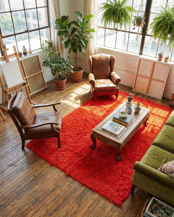 4' 4 x 6' 5 Hand Knotted Moroccan Wool Rug