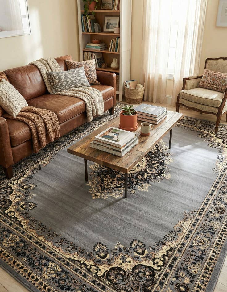 Detail image of 7' x 10' Mashad Design Rug