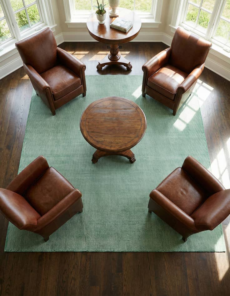 Detail image of 7' 10 x 7' 10 Hand Woven Jill Zarin English Manor Farmhouse Wool Square Rug