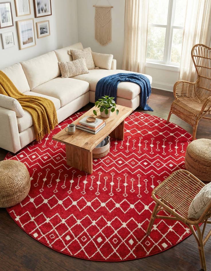 Detail image of 10' x 10' Moroccan Trellis Round Rug