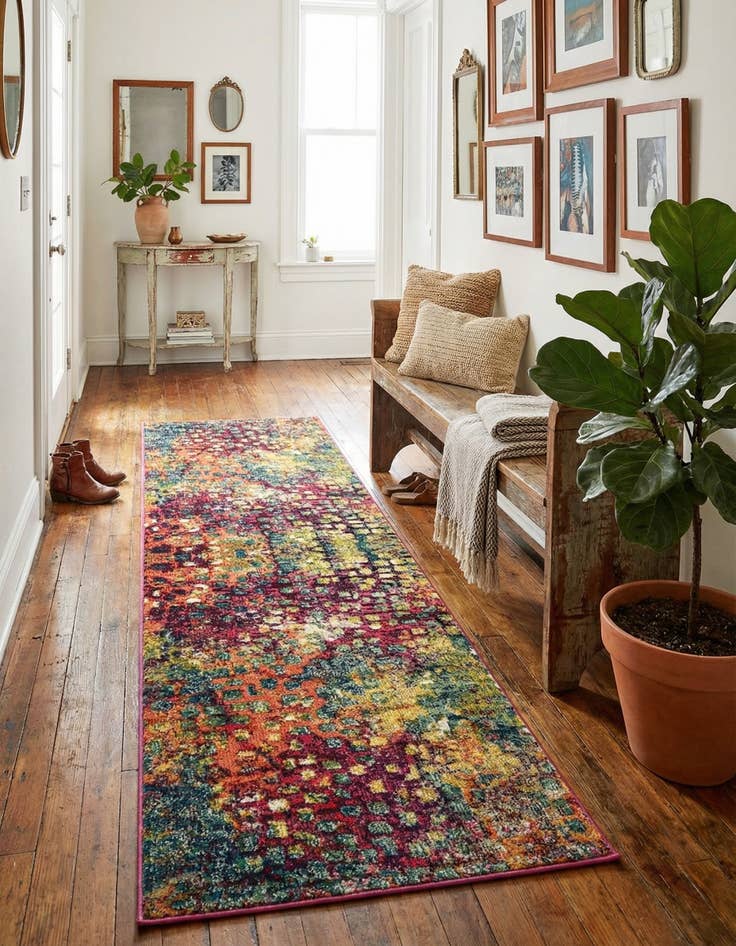 Detail image of 2' 7 x 8'  Washable Barcelona Runner Rug