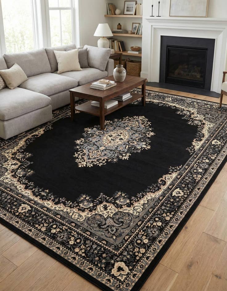 Detail image of 10' x 13' Mashad Design Rug