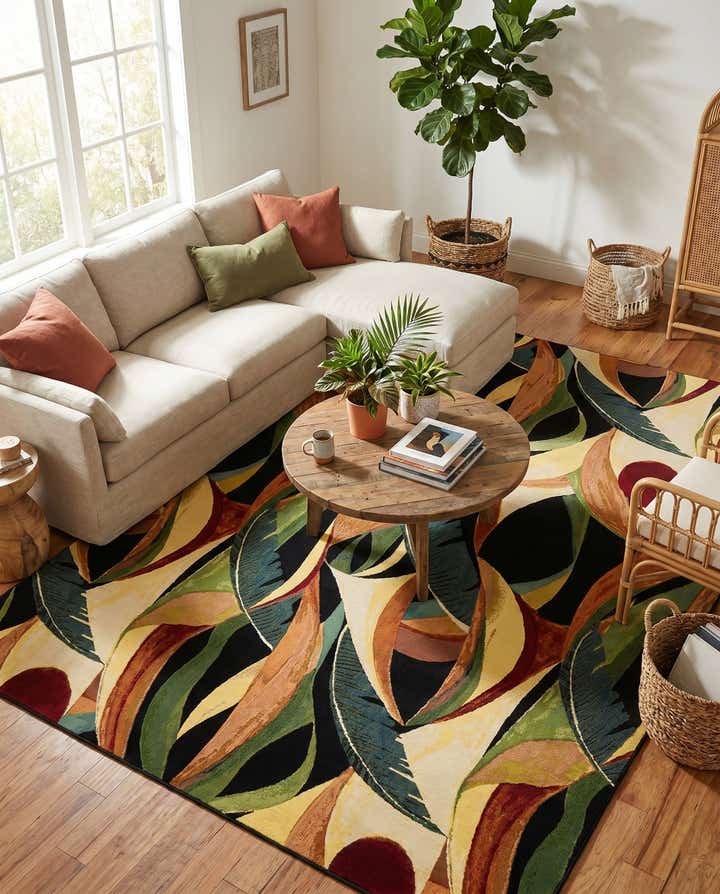 10' x 13' Easy-Clean Botanical Indoor / Outdoor Rug