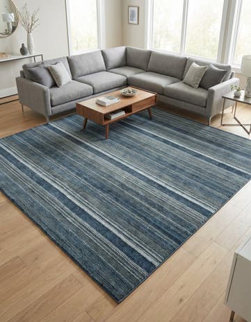 Blue Gemstone Square Rug