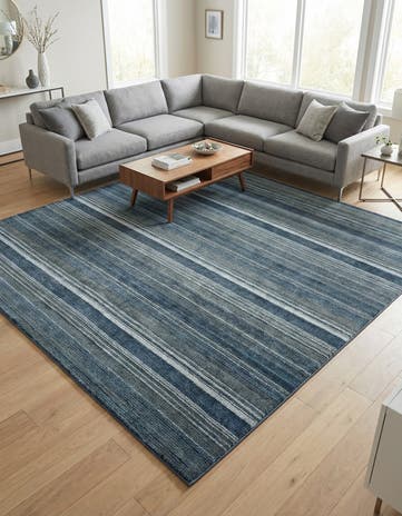 Blue Gemstone Square Rug