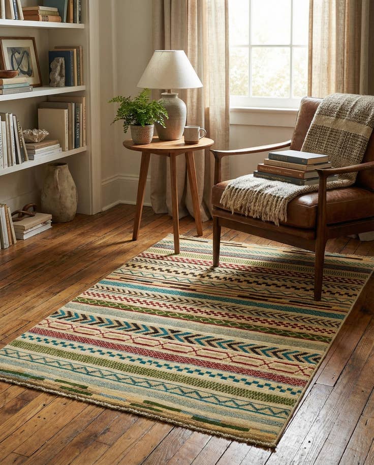 Detail image of 2' 8 x 4' Hand Knotted Modern Ziegler Rug