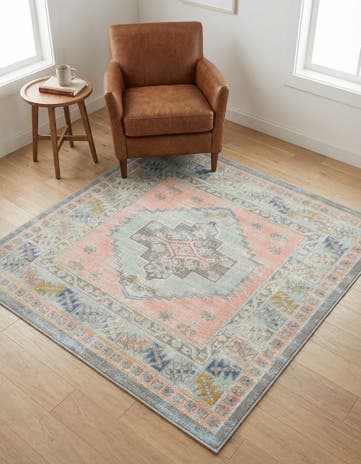 Pink Whitney Square Rug