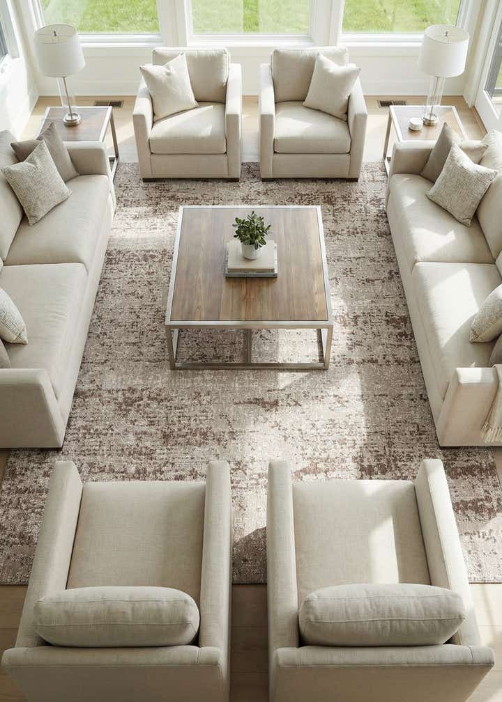 10' x 10' Easy-Clean Modern Indoor / Outdoor Square Rug