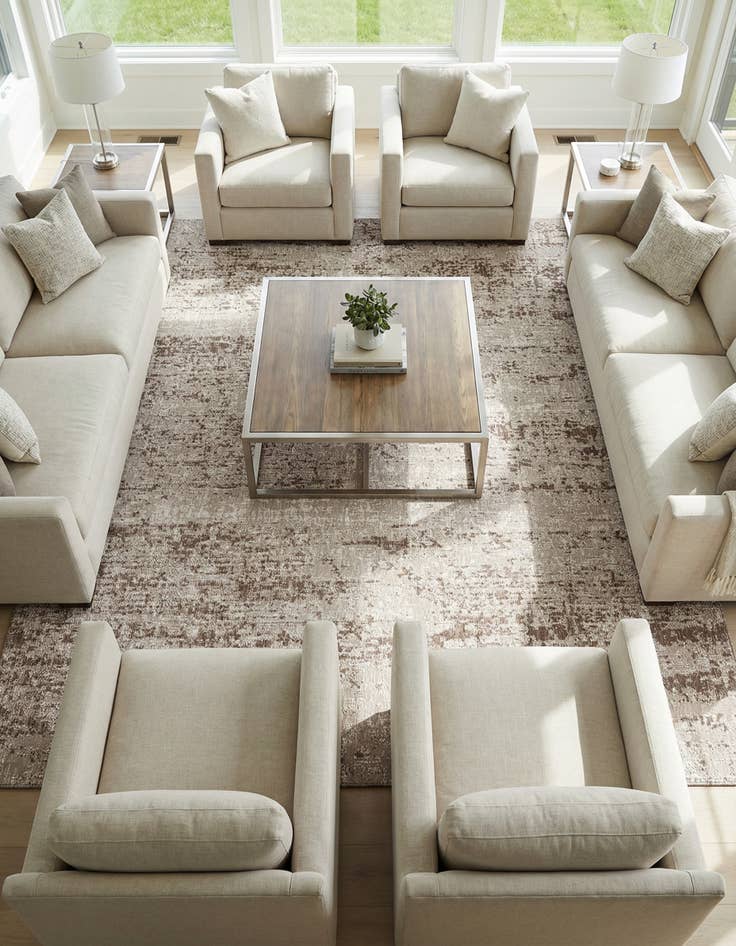 Detail image of 10' x 10' Easy-Clean Modern Indoor / Outdoor Square Rug