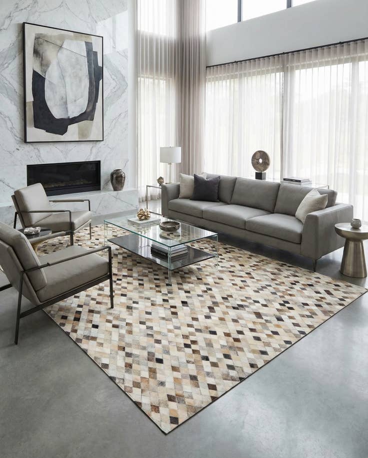 Detail image of 6' 7 x 9' 11 Cowhide Stocks Rug