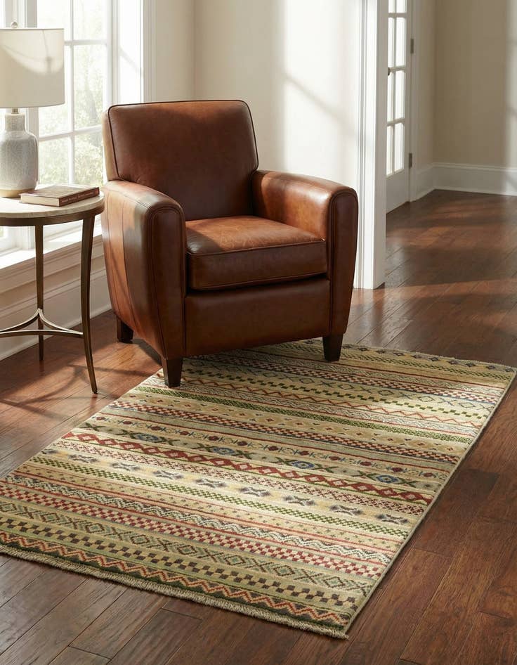 Detail image of 2' 9 x 4' Hand Knotted Modern Ziegler Oriental Rug