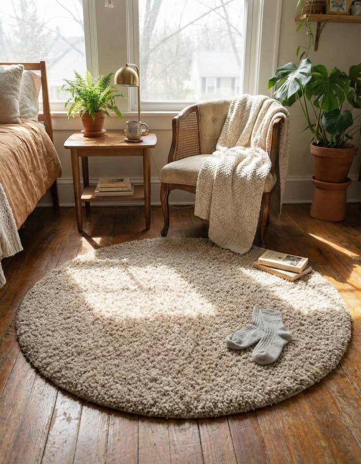 Detail image of 3' x 3' Zermatt Shag Round Rug