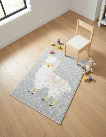 2' 2 x 3' Llama Whimsy Kids Rug