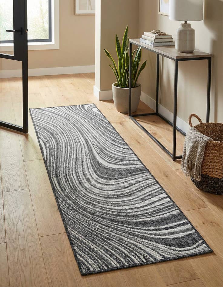 Detail image of 2' x 6' Easy-Clean Modern Indoor / Outdoor Runner Rug