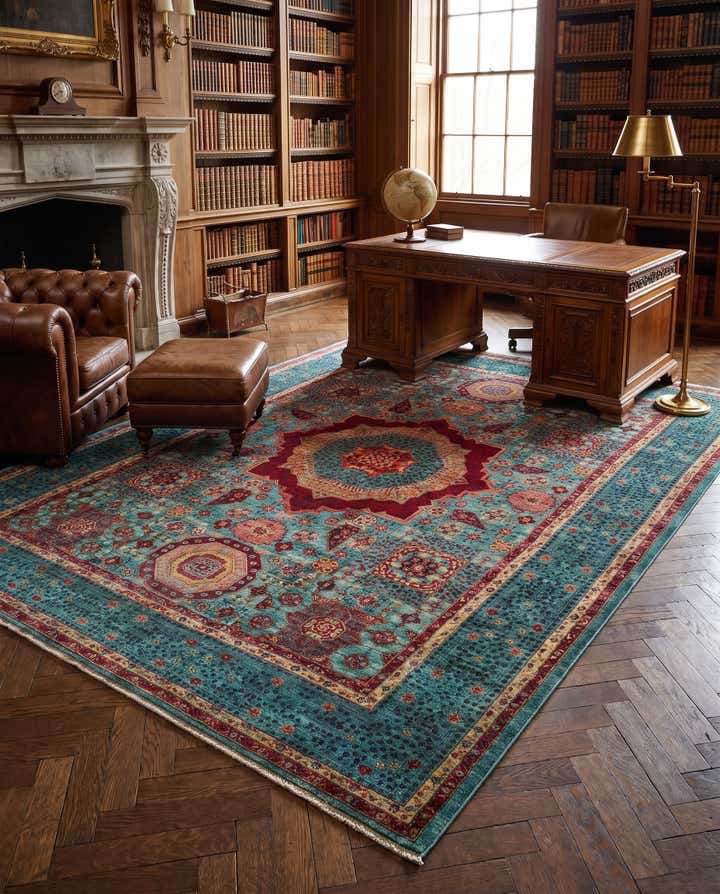 9' x 12' 5 Hand Knotted Mamluk Ziegler Rug