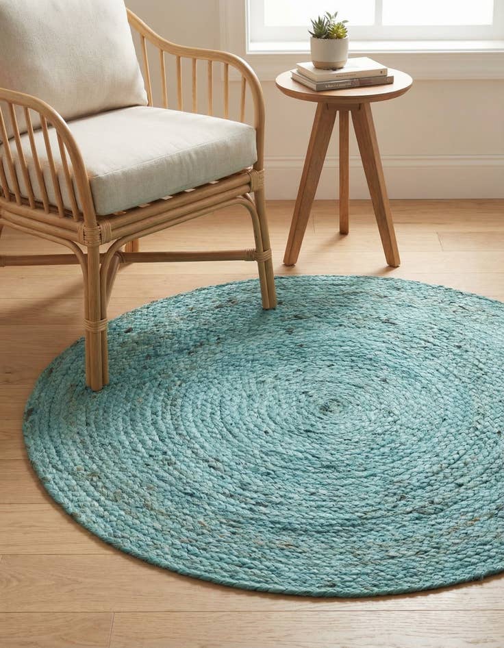 Detail image of 3' 3 x 3' 3  Hand Braided Jute Round Rug