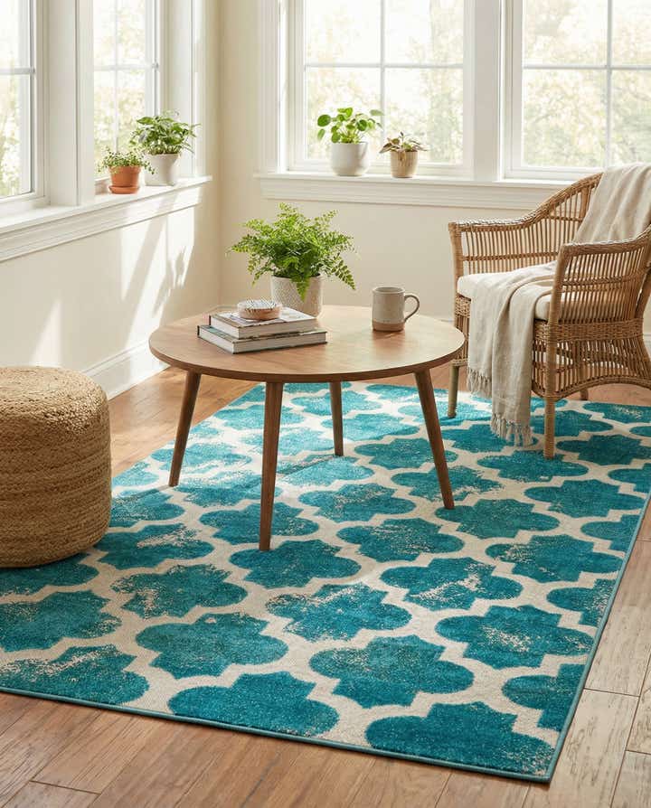 5' x 8' Easy-Clean Trellis Indoor / Outdoor Rug