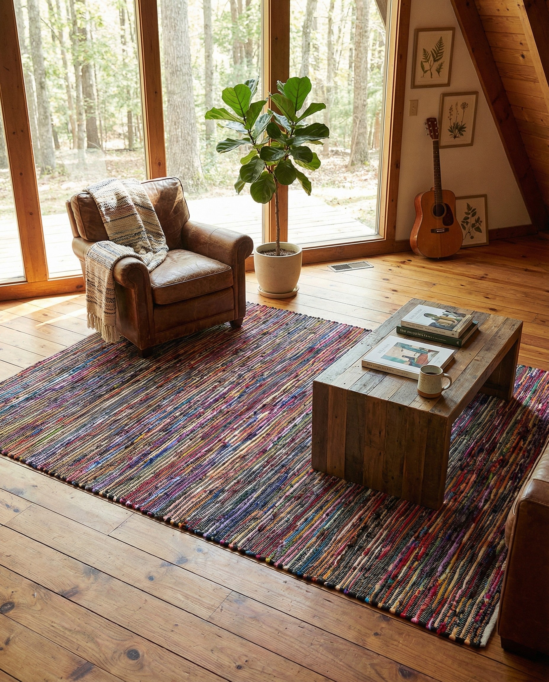 6' 1 x 9' Hand Woven Chindi Cotton Rug