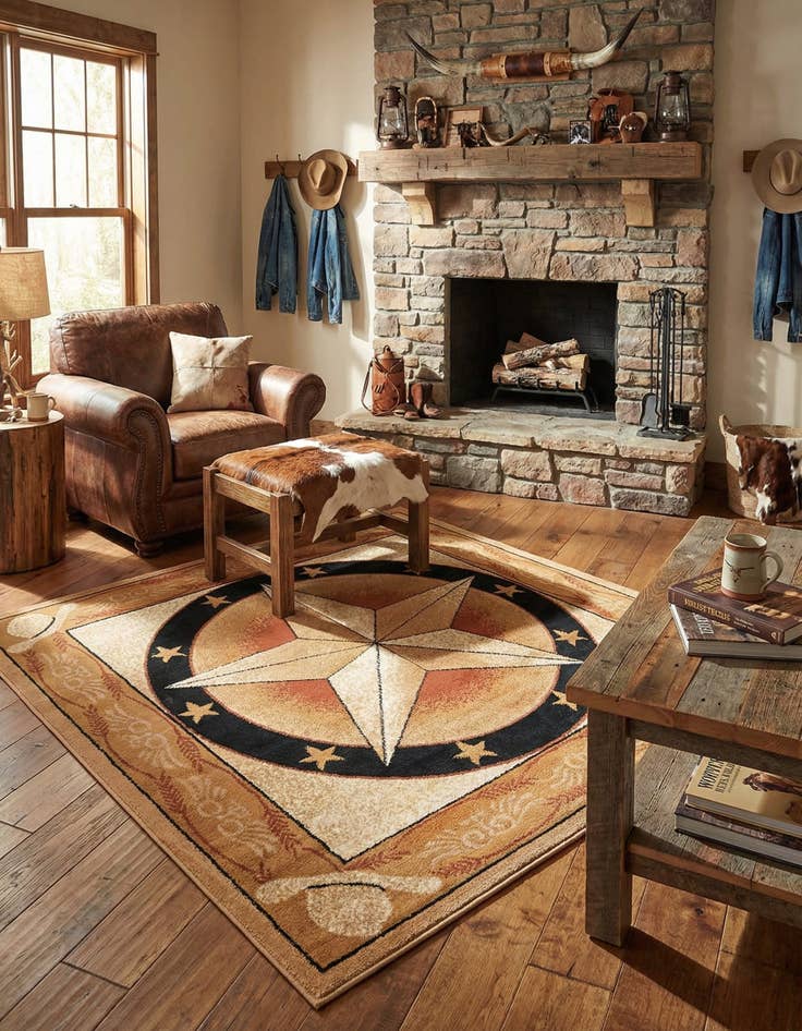 Detail image of 5' 3 x 5' 3 Pioneer Square Rug