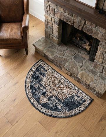 Dark Blue Eliza Hearth Rug