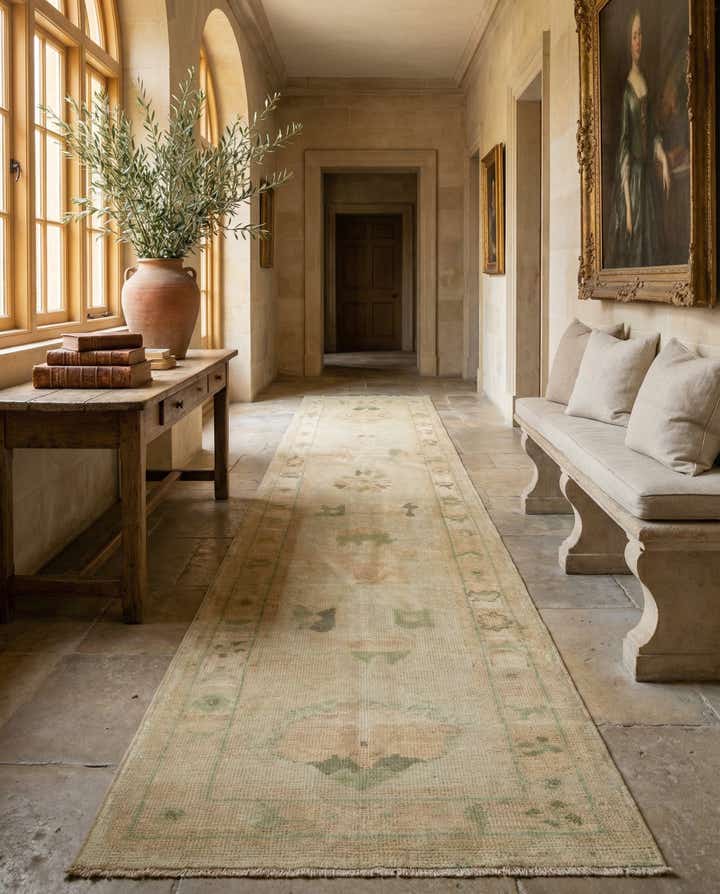 2' 9 x 10' 4 Hand Knotted Oushak Wool Runner Rug