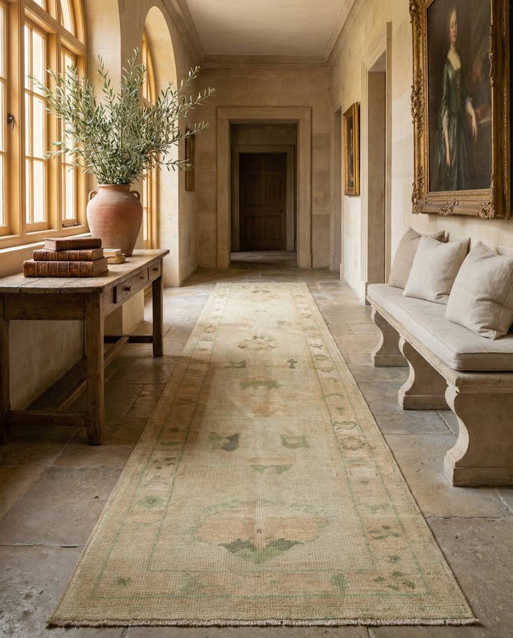Detail image of 2' 9 x 10' 4 Hand Knotted Oushak Wool Runner Rug