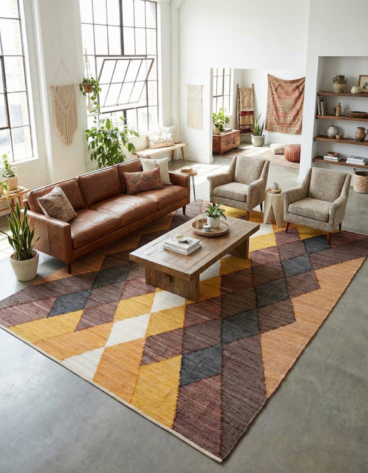 Detail image of 10' x 14' 1 Hand Braided Chindi Cotton Rug